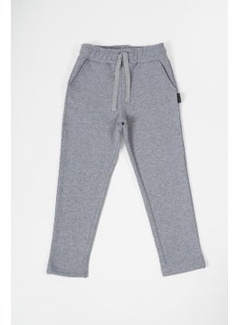 mmetalic Metallic Gray Thick Cotton Elastic Waistband Side Pocket 5-6-7-8-9-10-11-12 Years Old Boy Tracksuit Bottoms  - Image 1