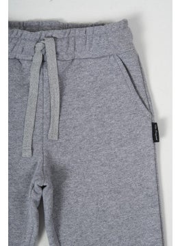 mmetalic Metallic Gray Thick Cotton Elastic Waistband Side Pocket 5-6-7-8-9-10-11-12 Years Old Boy Tracksuit Bottoms  - Image 2
