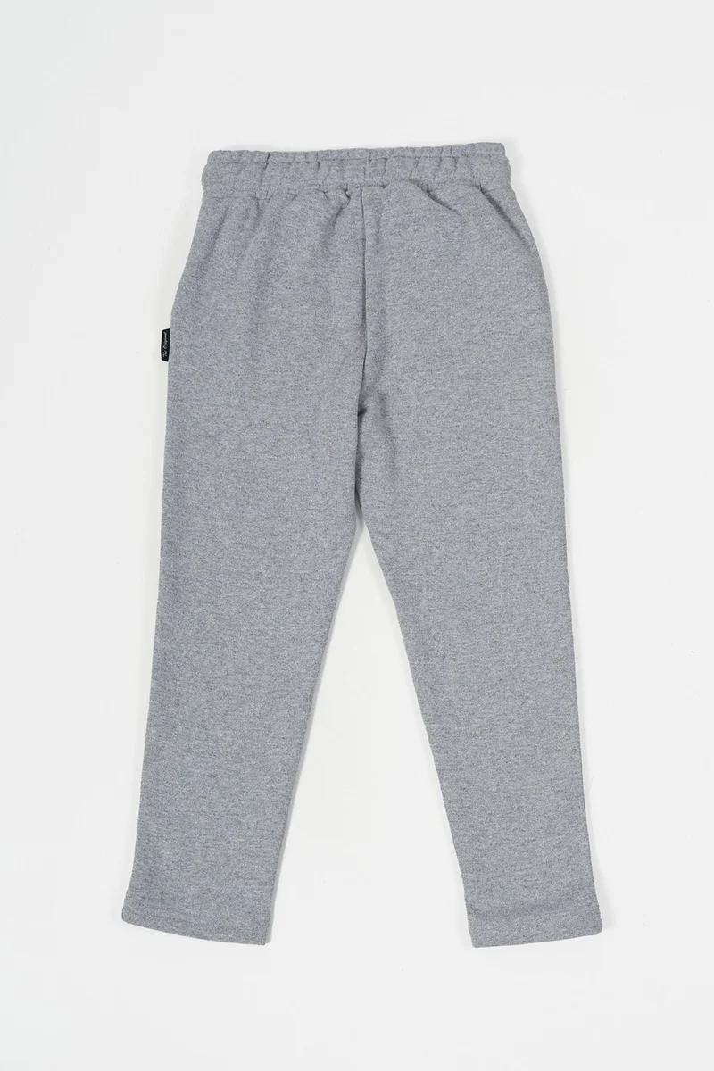 mmetalic Gray Thick Cotton Elastic Waistband Side Pocket 5-6-7-8-9-10-11-12 Years Old Boy Tracksuit Bottoms