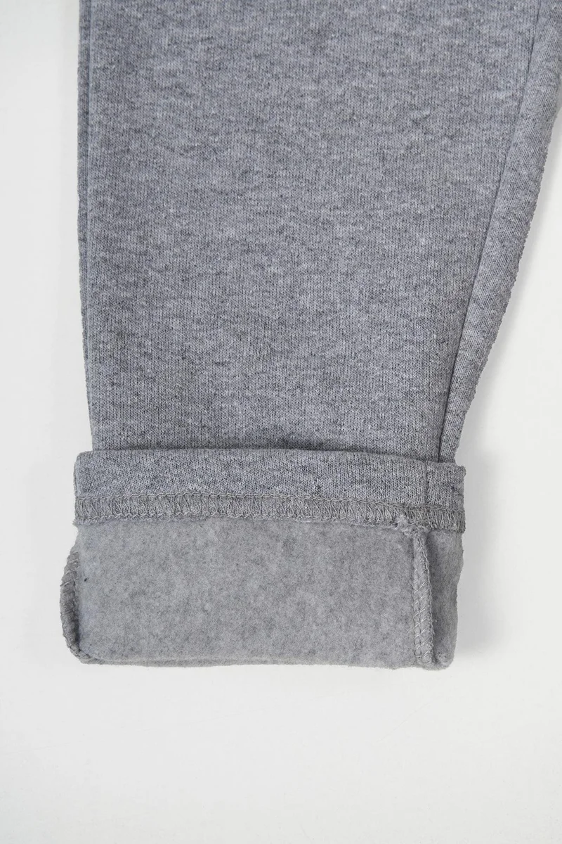 mmetalic Gray Thick Cotton Elastic Waistband Side Pocket 5-6-7-8-9-10-11-12 Years Old Boy Tracksuit Bottoms