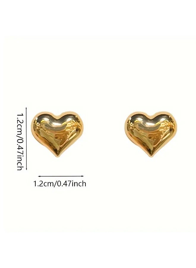 Ready For Chai Minimalist Silvery Needle Earrings With A Heart-shaped Design, Perfect For Women Who Appreciate Unique And High-quality Ear Accessories. - Image 4