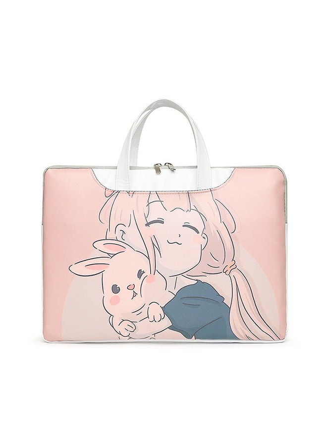 15.6 inch Laptop Handle Bag Computer Protect Case Holder PU Leather Sleeve Cover Soft Carrying Case Computer Bag Waterproof Laptop Briefcase Laptop Bag for Women & Men  - Image 1