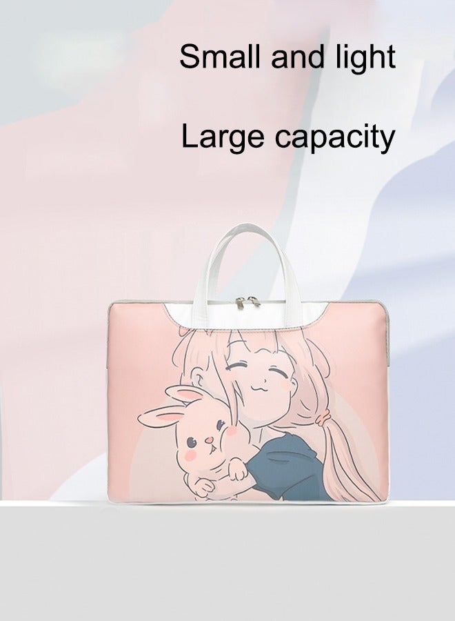 15.6 inch Laptop Handle Bag Computer Protect Case Holder PU Leather Sleeve Cover Soft Carrying Case Computer Bag Waterproof Laptop Briefcase Laptop Bag for Women & Men  - Image 5