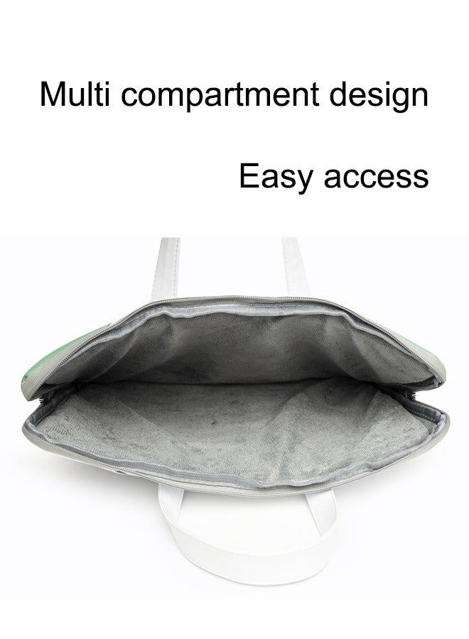 15.6 inch Laptop Handle Bag Computer Protect Case Holder PU Leather Sleeve Cover Soft Carrying Case Computer Bag Waterproof Laptop Briefcase Laptop Bag for Women & Men  - Image 4