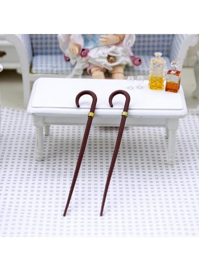 Doll House Accessories 12 Minute Mini Model Miniature Scene Food Play Ornaments Retro Walking Stick Walking Stick-Height:84mm High × 14mm Wide - Image 3