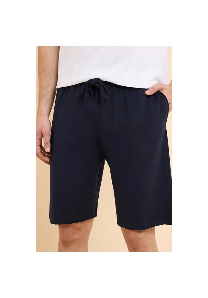 R&b  Solid Lounge Shorts with Drawstring Waist for Men | Best Price UAE