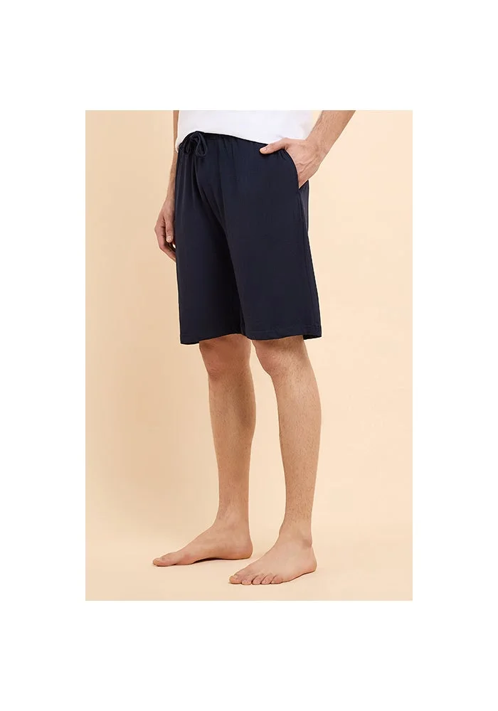 R&b  Solid Lounge Shorts with Drawstring Waist for Men | Best Price UAE