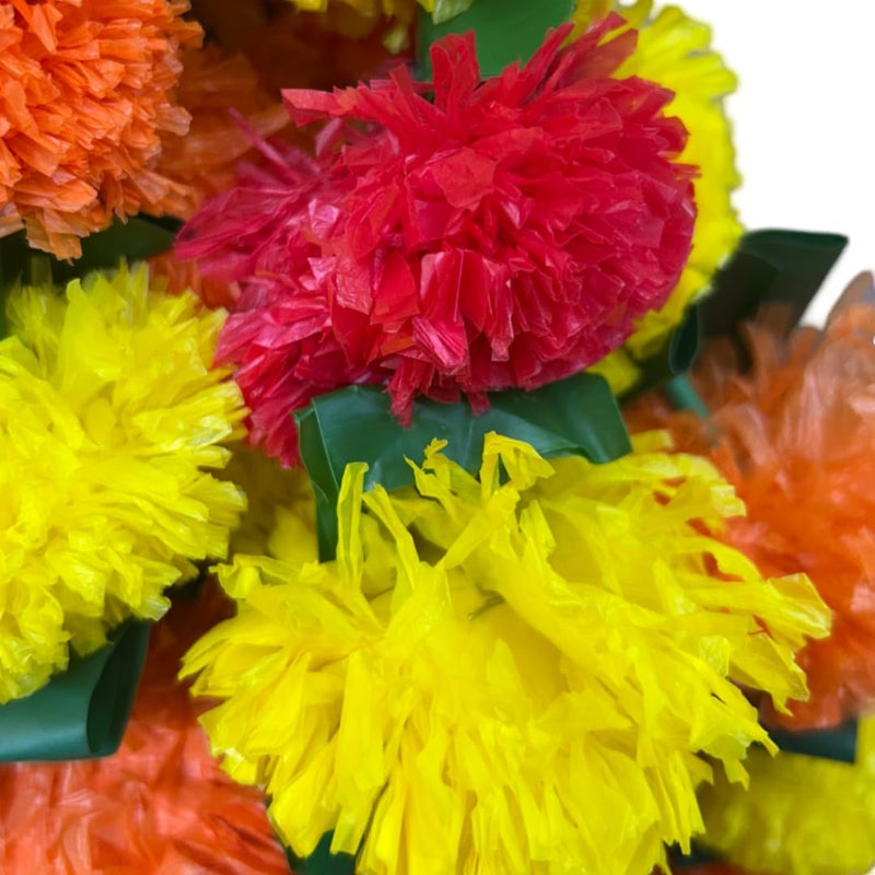 Artificial Marigold Flower with Saraca Asoca Leaf Garland for Decoration Doors Pooja Pandals windows etc Genda Phool and Ashok Patti ki Mala for Diwali Festivals and Special Occasions Pack of 5Pcs - Image 2
