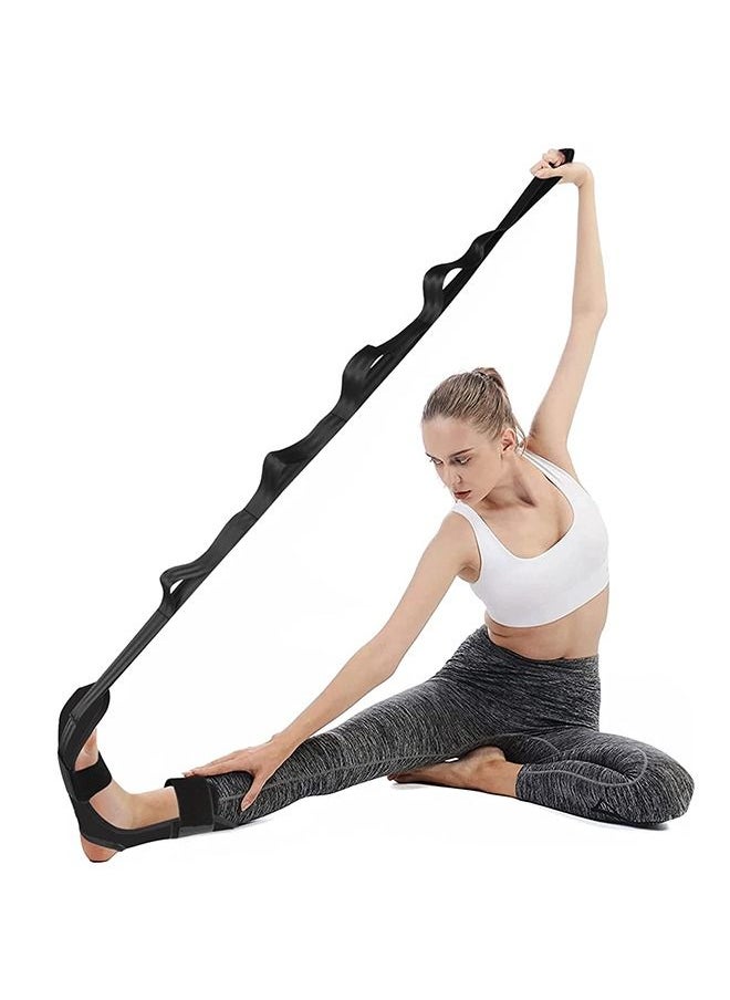 Generic Yoga Stretch Out Strap Multi Loops Adjustable Exercise Band Leg and Calf Stretcher Strap with Adjustable Loops  - Image 1