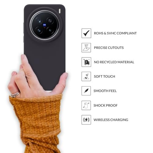SPRIG Compatible with vivo x200 Pro Premium SilkTone Back Cover Drop Tested Shock Proof Mobile Case for Men, Women, Boys and Girls with Camera Protection (Charcoal Grey) - Image 4