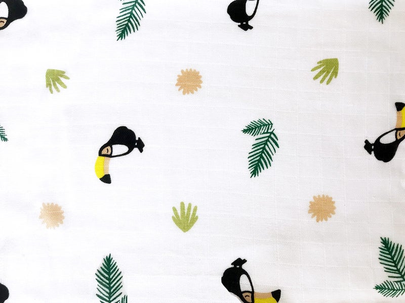 Masilo 100% Organic Cotton Crib Fitted Sheets for Crib Mattress-Baby Bed Sheet -Fits Upto 6" deep-All Round Elastic for Secure fit -Toucan - Image 3