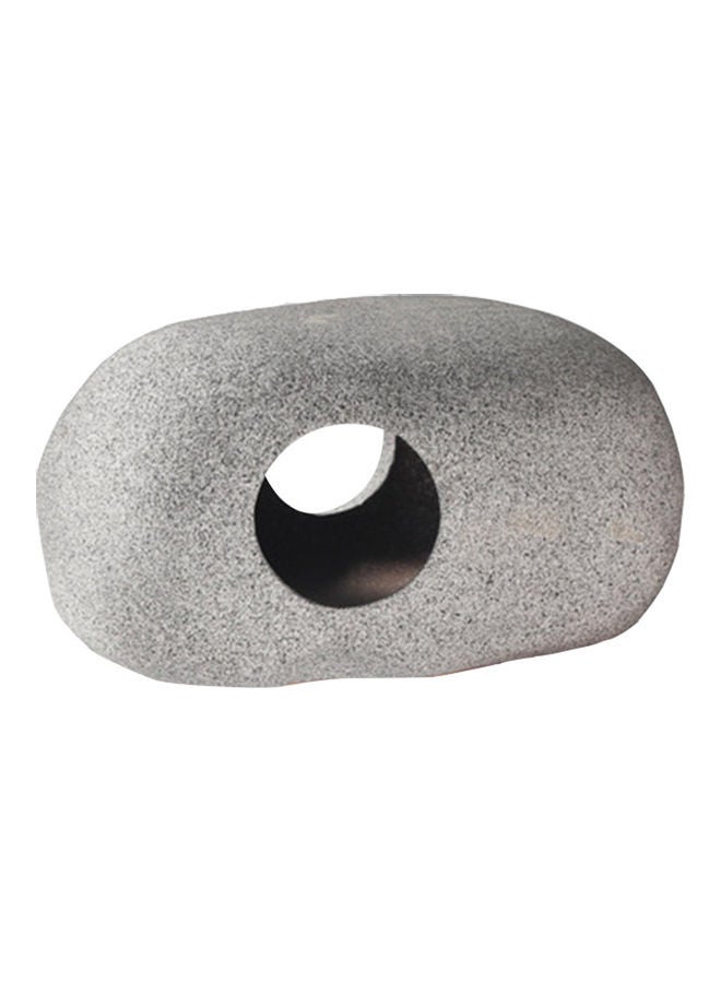 NIBEMINENT Aquarium Ceramic Cave Decoration Cichlid Stone Grey 18 x 15cm - Image 1