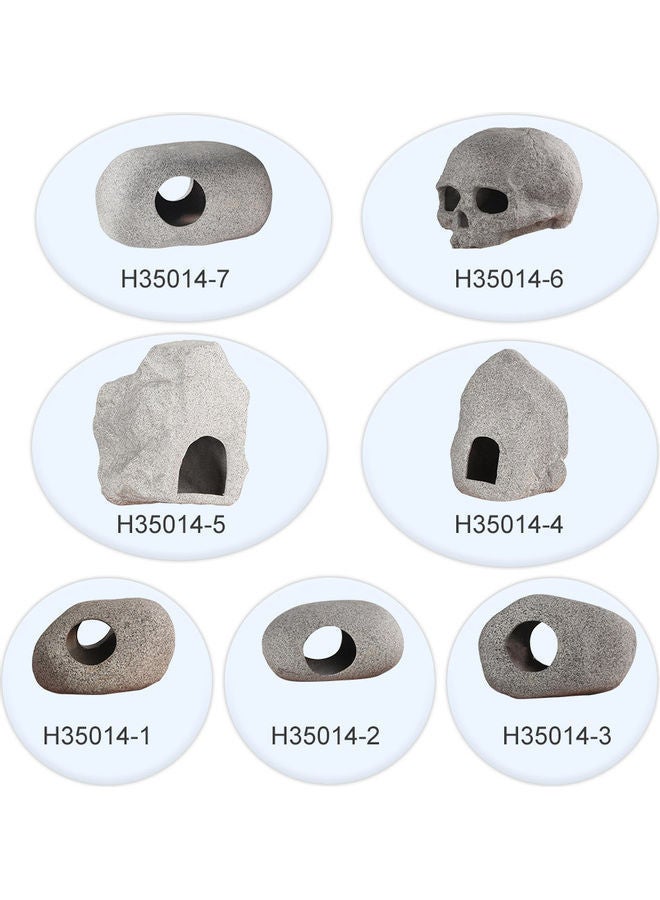 NIBEMINENT Aquarium Ceramic Cave Decoration Cichlid Stone Grey 18 x 15cm - Image 5