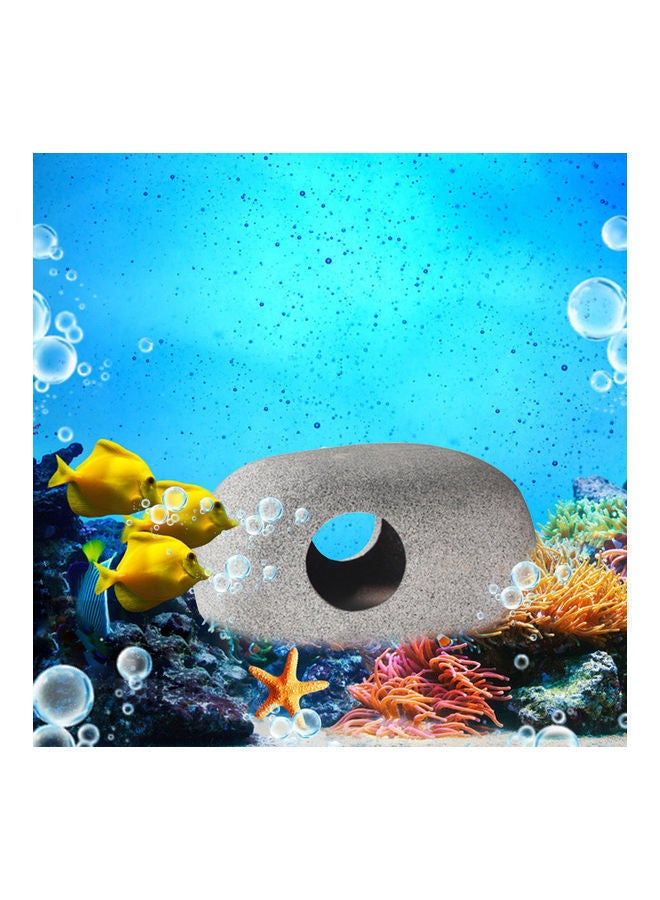 NIBEMINENT Aquarium Ceramic Cave Decoration Cichlid Stone Grey 18 x 15cm - Image 2