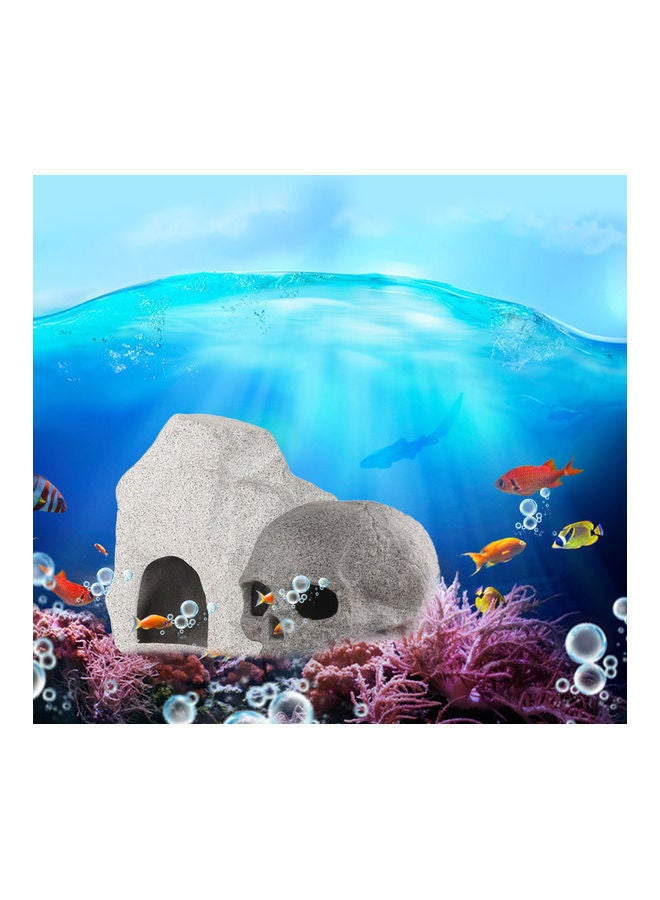 NIBEMINENT Aquarium Ceramic Cave Decoration Cichlid Stone Grey 18 x 15cm - Image 4