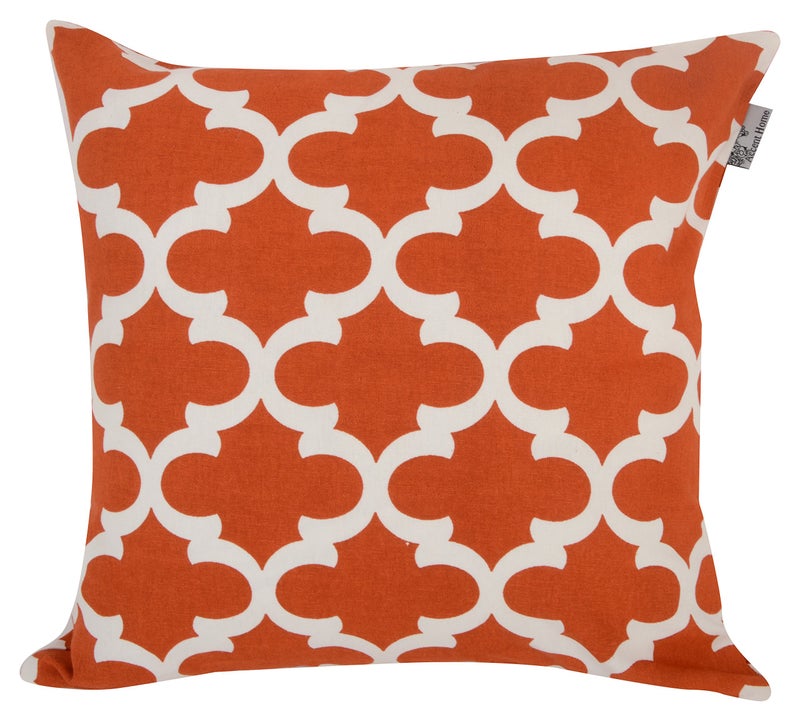 ACCENTHOME Accent Home Cotton Canvas Throw Cushion Cover Printed Both Side For Home Sofa Couch, Chair Back Seat,4pc pack 18x18" in Color Rust - Image 2