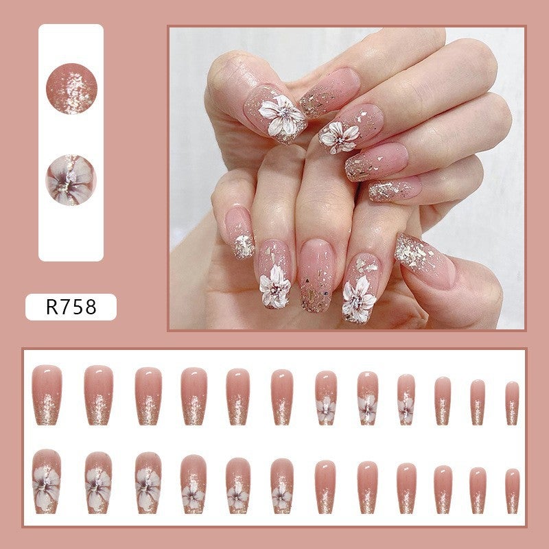 Luxury Press-On Nail Art Set R758 (comes with a piece of glue) R758 (comes with a piece of glue)