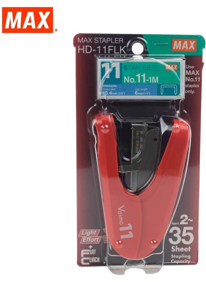 Max Vaimo 11 HD-11FLK Stapler and Staple Red  - Image 3