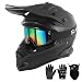 SPARK Adult Motocross Helmet Dirt Bike Helmets Full Face Motorcycle OffRoad Mountain EBike BMX MX ATV Helmet with Gloves Goggles Mask 4Pcs Set DOT Certified Matte Black XLarge - Image 2