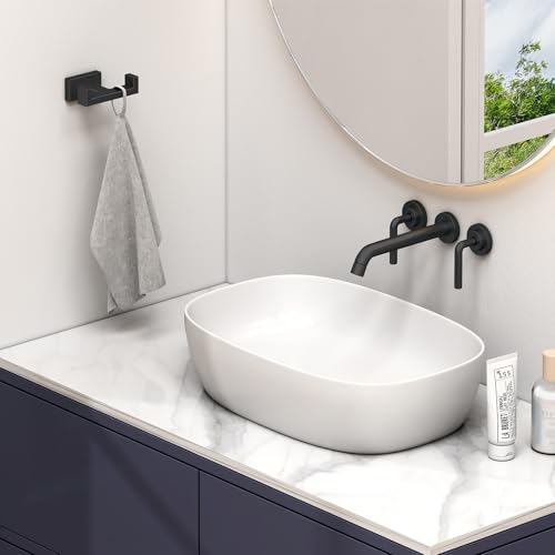 Suyar Matte Black Double Towel Hook, SUS 304 Stainless Steel Bathroom Coat Robe Hook, Hand Towel Holder for Wall - Image 2