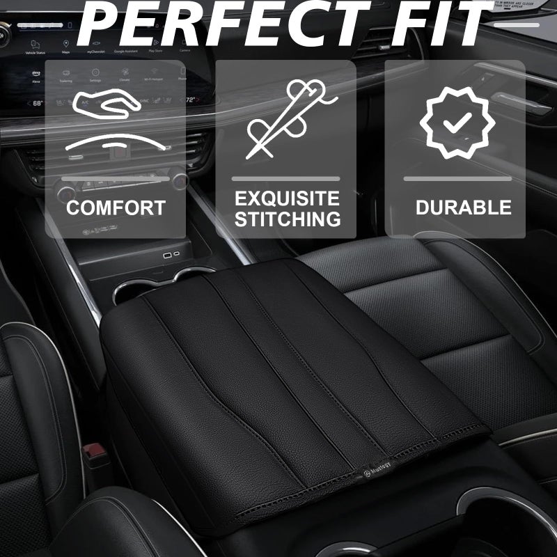 Muslogy Center Console Armrest Cover Fit for Chevy Silverado GMC Sierra 2019-2026, GMC Yukon & Chevy Tahoe & Suburban 2021-2026 Accessories, Armrest Pad Console Lid Cushion Vegan Leather Regular Thick - Image 5