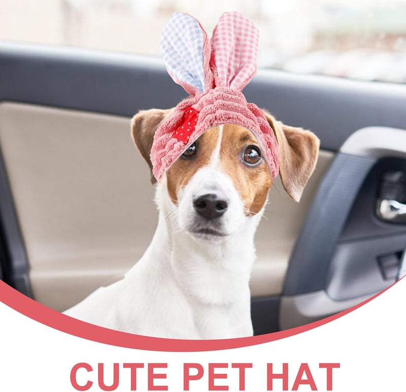 Alasum Easter Bunny Pet Hat with Decorative Rabbit Ears, Cartoon Dog and Cat Costume Headdress for Holiday Party and Photos, Soft Comfortable Pet Headwear - Image 3