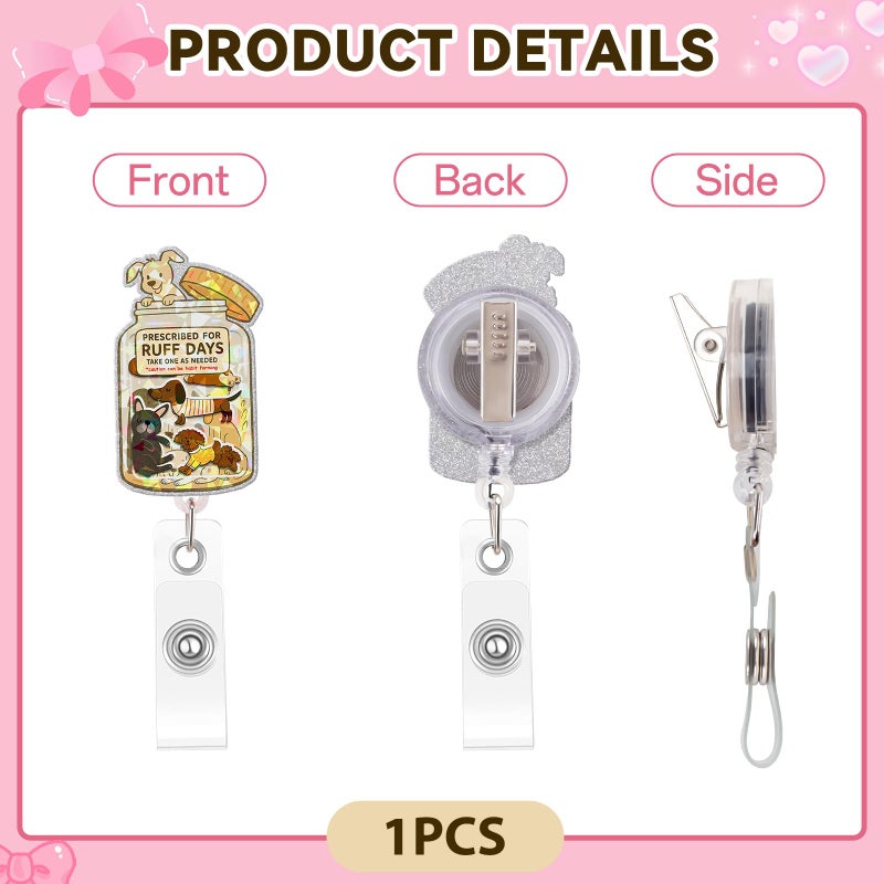 Kimoli Funny Nurse Badge Reel Cute Dog Nursing Badge Reel Retractable Positive And Inspirational Id Card Holder With Clip For Rn Healthcare Doctor Nurse Dog Lovers Gifts - Image 4