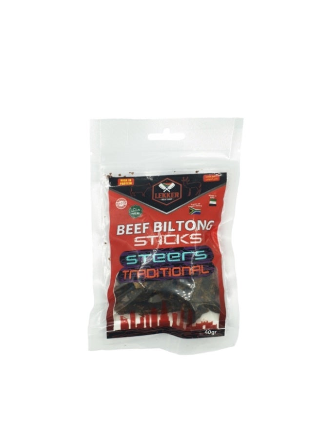 Beef Biltong Sticks Steers Tradional - 40g