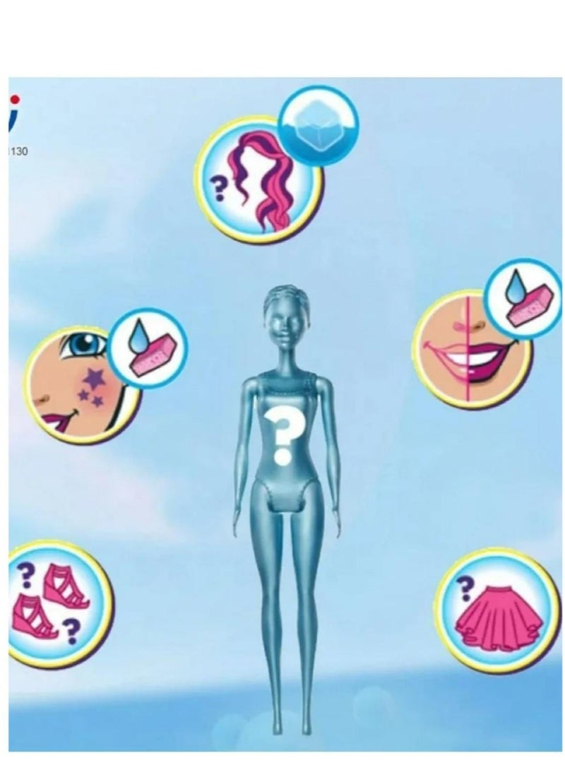 Doll with 7 surprises Water reveals the doll's appearance and changes the color and appearance of the dress  - Image 3