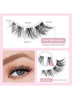 MAGEFY 10 Pairs Lashes False Eyelashes Natural Look Cat Eye Wispy Manga Lashes Mink Lashes Fluffy Eye Lashes Pack Clear Lash Band Fake Eyelashes  - Image 2