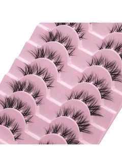 MAGEFY 10 Pairs Lashes False Eyelashes Natural Look Cat Eye Wispy Manga Lashes Mink Lashes Fluffy Eye Lashes Pack Clear Lash Band Fake Eyelashes  - Image 3