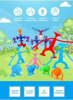 MEBEGIN 36PCS Animal Shape Soft Silicone Suction Cup Toys, Colorful Sensory Toys with Eggshell Shape Organizer, Stress Release Toy, Creative Baby Bath Toys, Fun Fidget Toys, Parent-Child Interactive Game  - Image 5