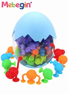 MEBEGIN 36PCS Animal Shape Soft Silicone Suction Cup Toys, Colorful Sensory Toys with Eggshell Shape Organizer, Stress Release Toy, Creative Baby Bath Toys, Fun Fidget Toys, Parent-Child Interactive Game  - Image 2
