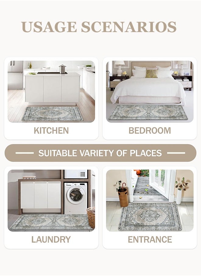 Generic 2 PCS Kitchen Floor Mats Rugs Set, Cushion Floor Carpet, Waterproof, Oil Resistant and Anti-Fatigue PU Standing Mat for Kitchen, Floor, Office, Sink, Laundry 45*75CM+45*120CM  - Image 5