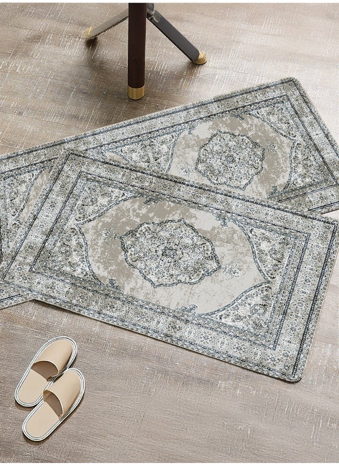 Generic 2 PCS Kitchen Floor Mats Rugs Set, Cushion Floor Carpet, Waterproof, Oil Resistant and Anti-Fatigue PU Standing Mat for Kitchen, Floor, Office, Sink, Laundry 45*75CM+45*120CM  - Image 2