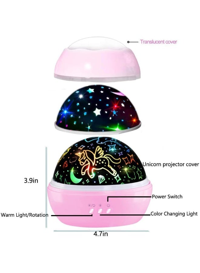 HONGID Unicorn Star Projector, LED Light, 2-in-1 Night Light & Starry Sky Projector for Kids, Ages 2-10, Pink, Cute, Whimsical - Image 5