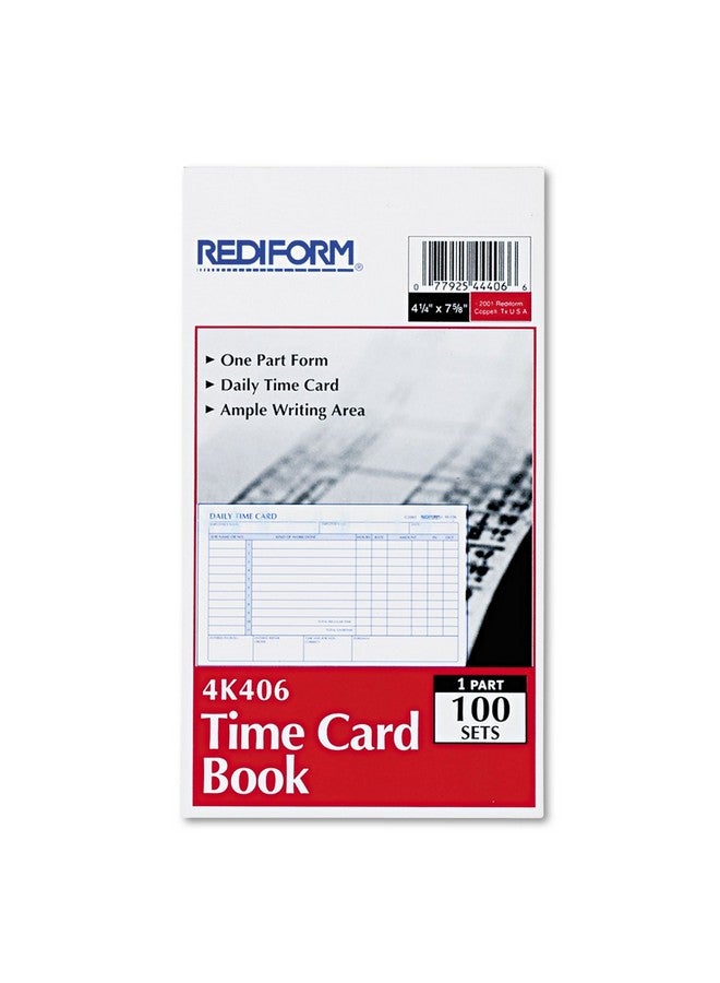 Rediform Time Card Pad, Daily, 2-Sided, Manila, 4.25" X 7", 100 Cards (4K406) - Image 1