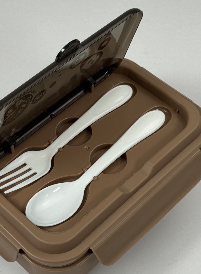 Toshionics Lunchbox 1.2L – Bento Meal Box with 3 Compartment, Spoon & Fork and Integrated Cutlery Storage Slot on Lid – Freezer, Dishwasher and Microwave Safe, Leakproof and Airtight with Triple Compartment, BPA-Free, Lightweight, Durable Food Container for Adults and Kids – Home, Office, School, Daycare, Travel – 19x12x5 cm - Image 3