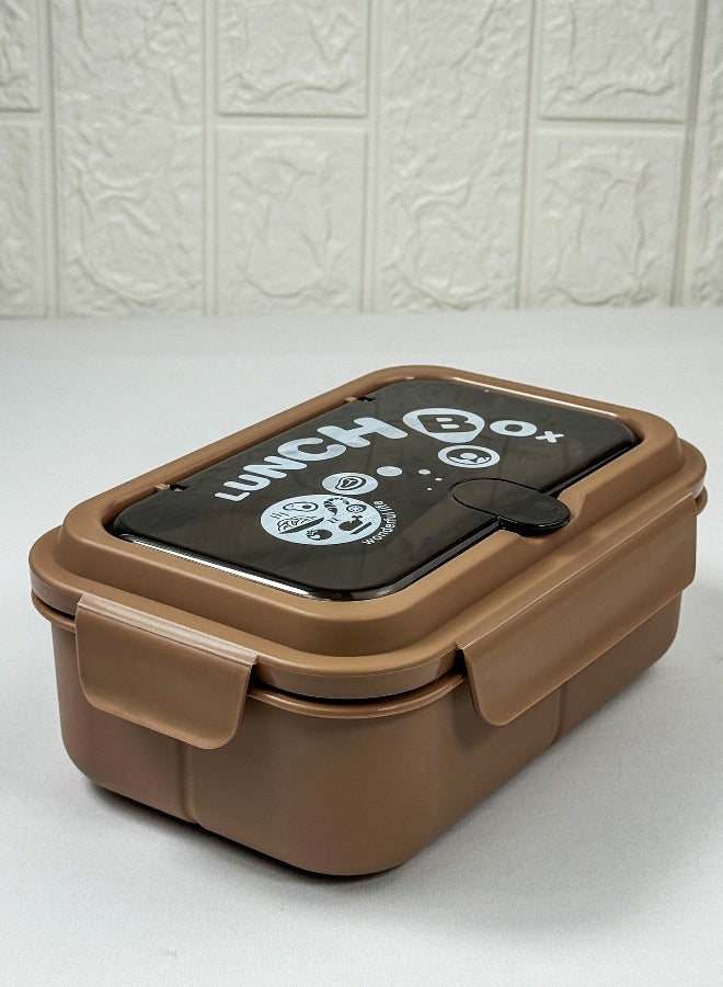 Toshionics Lunchbox 1.2L – Bento Meal Box with 3 Compartment, Spoon & Fork and Integrated Cutlery Storage Slot on Lid – Freezer, Dishwasher and Microwave Safe, Leakproof and Airtight with Triple Compartment, BPA-Free, Lightweight, Durable Food Container for Adults and Kids – Home, Office, School, Daycare, Travel – 19x12x5 cm - Image 2