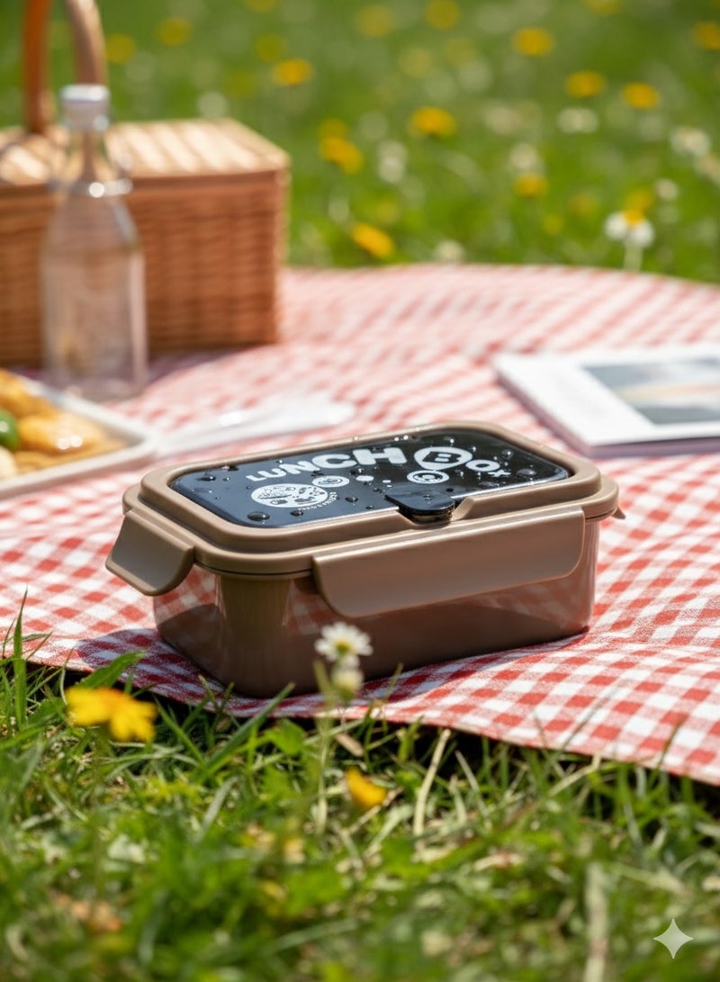 Toshionics Lunchbox 1.2L – Bento Meal Box with 3 Compartment, Spoon & Fork and Integrated Cutlery Storage Slot on Lid – Freezer, Dishwasher and Microwave Safe, Leakproof and Airtight with Triple Compartment, BPA-Free, Lightweight, Durable Food Container for Adults and Kids – Home, Office, School, Daycare, Travel – 19x12x5 cm - Image 1