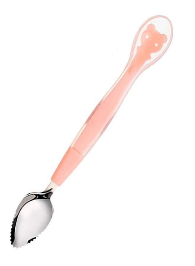 Ilsha® Baby Fruit Spoon 2 in 1 Double Head Multi-Use BPA Free 304 SUS Stainless Steel Fruit Spoon for Toddler (Multicolour) (1) - Image 1