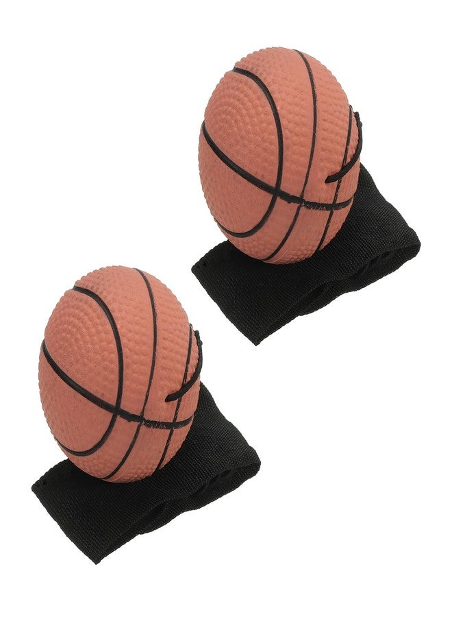 PATIKIL 2.5 Inch Sports Wrist Ball, 2Pcs Basketball Rubber Rebound Wristband Wrist Return Ball Sport on a String for Exercise Play, Orange - Image 1