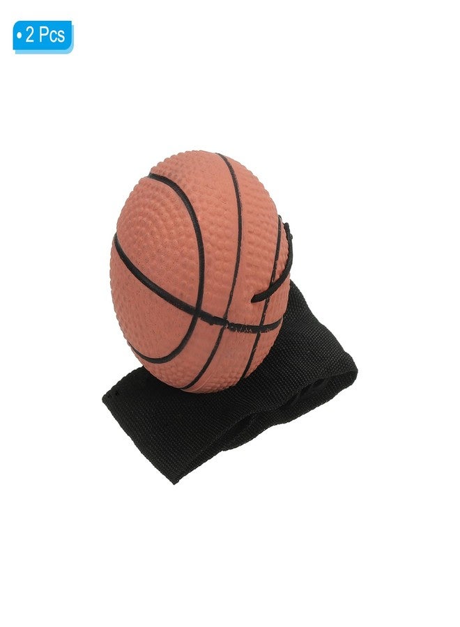 PATIKIL 2.5 Inch Sports Wrist Ball, 2Pcs Basketball Rubber Rebound Wristband Wrist Return Ball Sport on a String for Exercise Play, Orange - Image 4