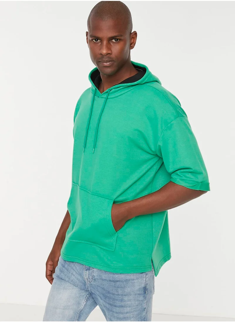 trendyol Essential Oversize Short Sleeve Hoodie