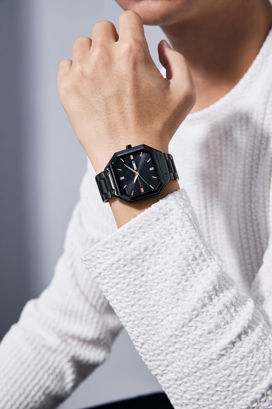 Giordano Premium Watch for Men – Unique Octagone Case, Stainless Steel Band with Day & Date Display - Image 2