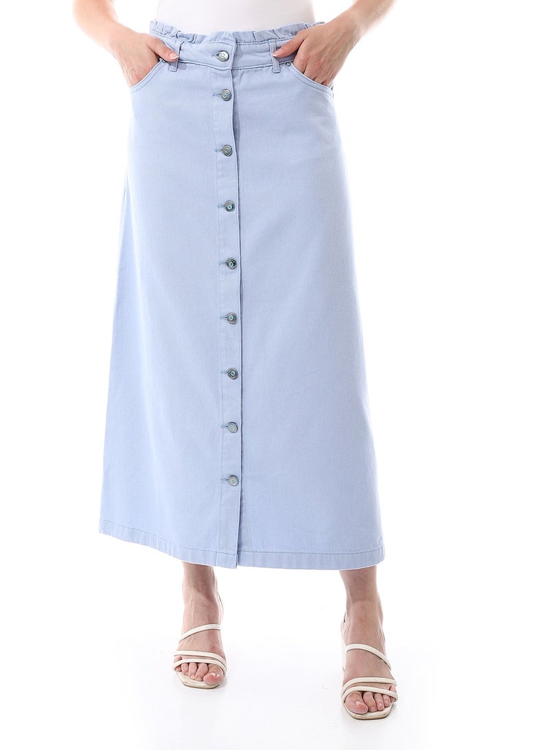 Coctail 6388-Gabardine Skirt-baby blue  - Image 1