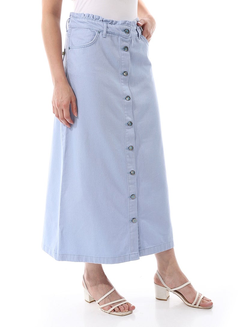 Coctail 6388-Gabardine Skirt-baby blue  - Image 2