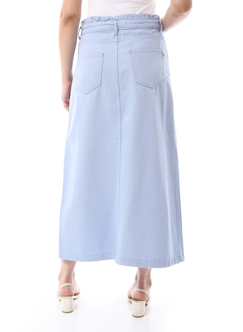 Coctail 6388-Gabardine Skirt-baby blue  - Image 3