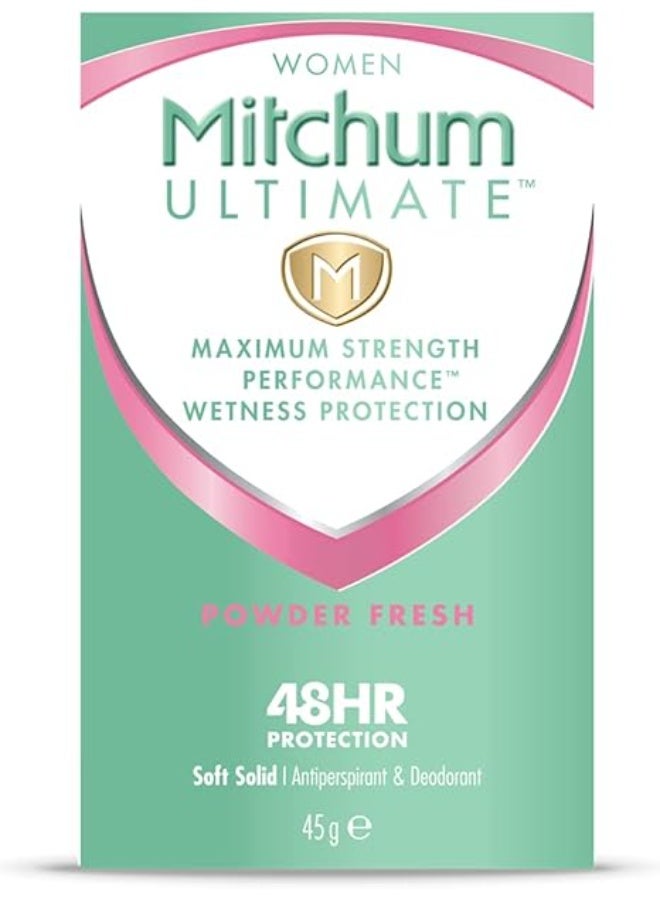 Mitchum Women's Deodorant by, Clinical, Soft, Solid Antiperspirant Deodorant, Powder Fresh 45 g - Image 2
