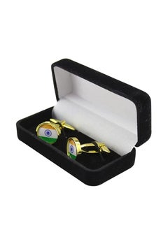 PRINTSHOP4ME Gold Color Cufflinks for Celebrating 74th Republic Day of India  - Image 5
